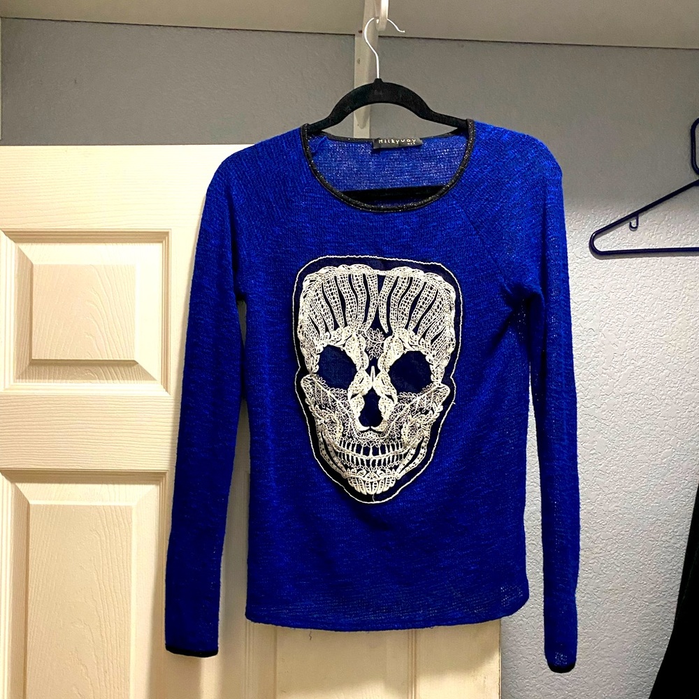 MILKYWAY USA Skull Sweater, M